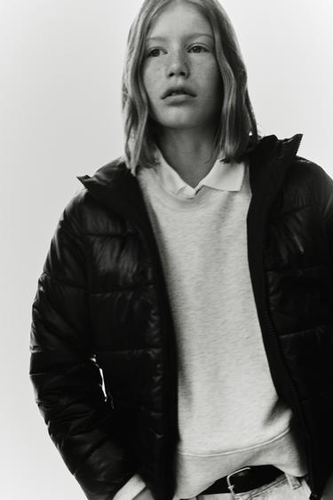 Zara ULTRALIGHT JACKET WITH HOODIE - Black