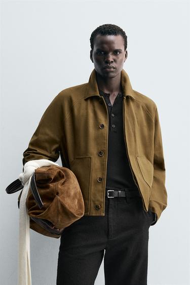 COTTON TWILL JACKET - Khaki by Zara