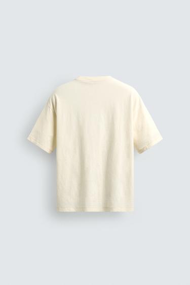 T-SHIRT À INSCRIPTION IMPRIMÉE - Blanc cassé de Zara - Image 7