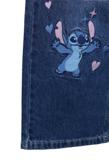 JEANS DE PERNA LARGA BORDADOS LILO & STITCH © DISNEY - Azul da Zara