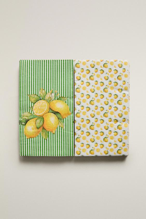 Zara LEMON PAPER NAPKINS PACK (PACK OF 30) - Yellow - Image 0