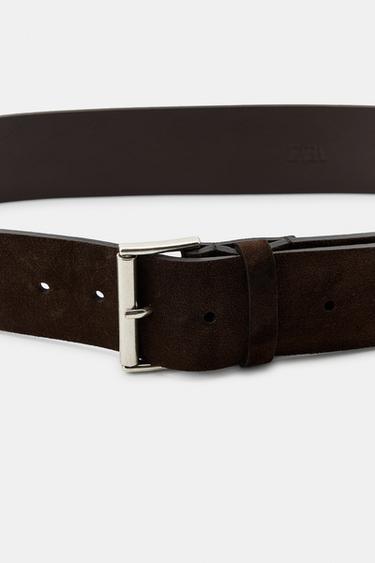 CEINTURE EN CUIR SUÉDÉ À BOUCLE CARRÉE - Marron de Zara - Image 2