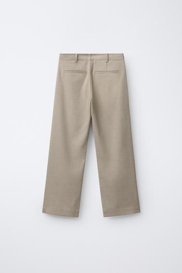 TAILORED TROUSERS WITH BUTTON - Light beige by Zara - Image 1