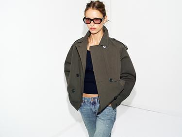 SHORT HOODED TRENCH COAT - dark khaki by Zara - Image 4