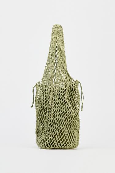Zara WOVEN SHOPPER - Green