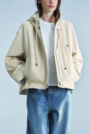 ZW COLLECTION HOODED POCKET PARKA — Beige 2