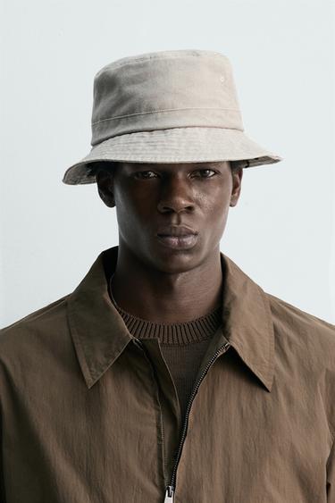 قبعة BUCKET مغسولة - رمل الخاص بـ Zara - صورة 0