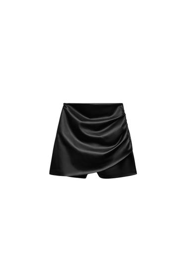 FAUX LEATHER SKORT