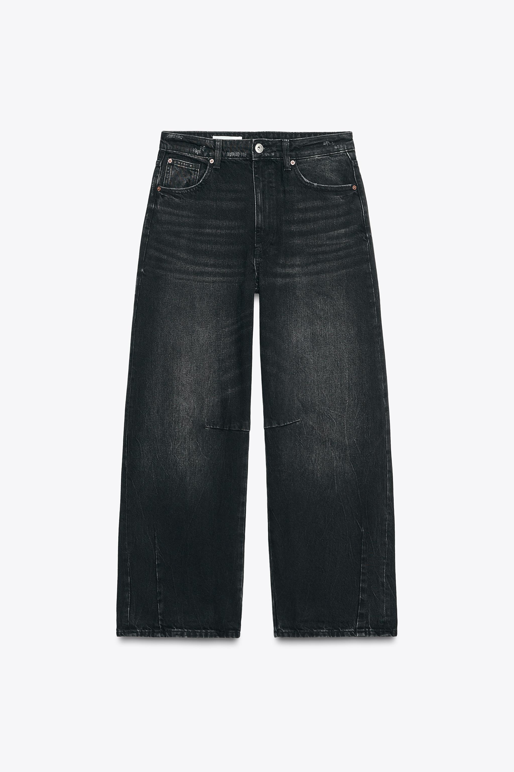 Baggy Zara Clothing Jeans TRF BAGGY BALLOON MID-WAIST JEANS Blue