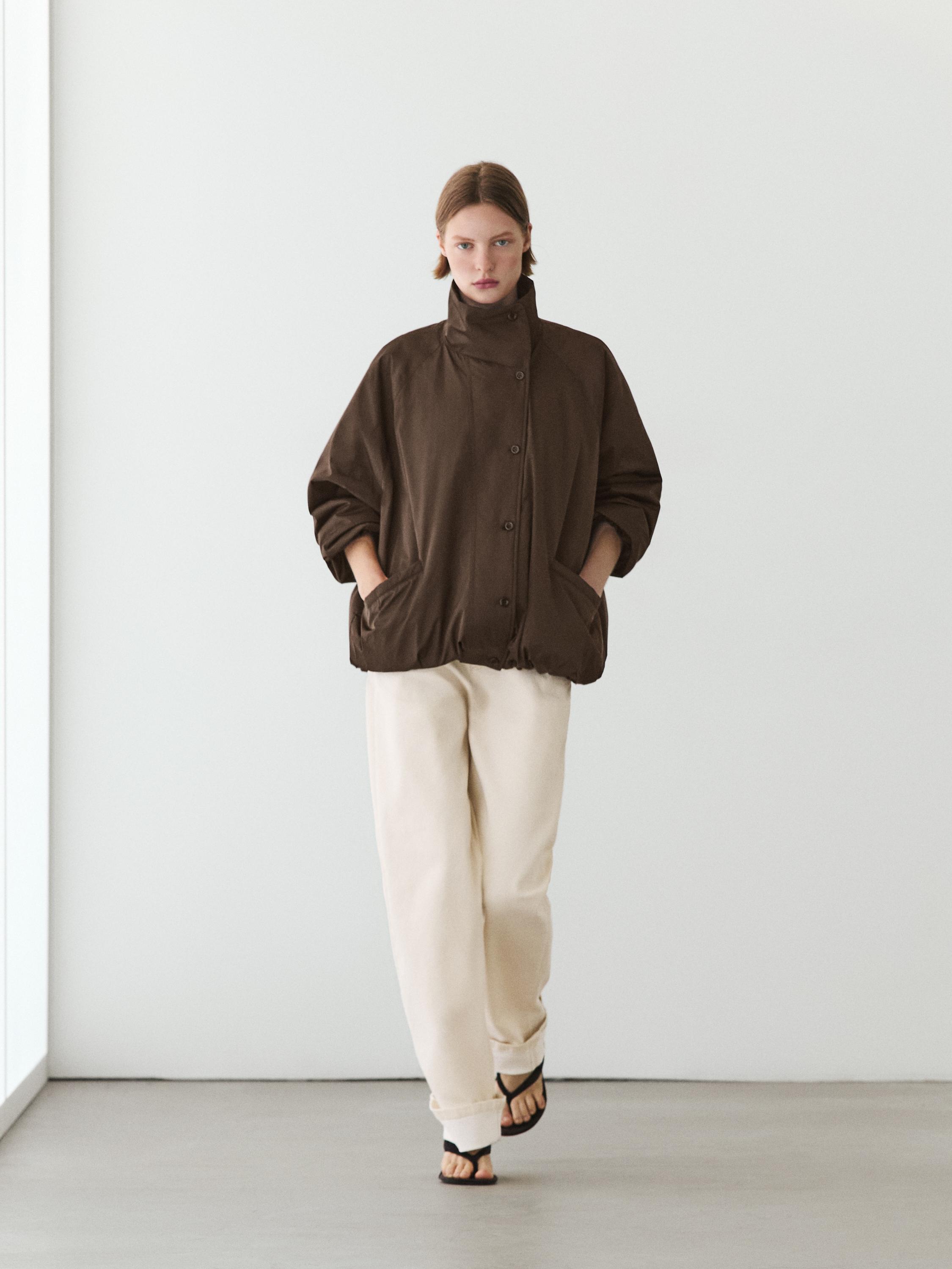 Voluminous puffer jacket — Brown / Taupe