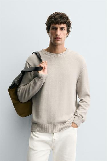 WASHED EFFECT TEXTURED SWEATER - Grey / Blue by Zara