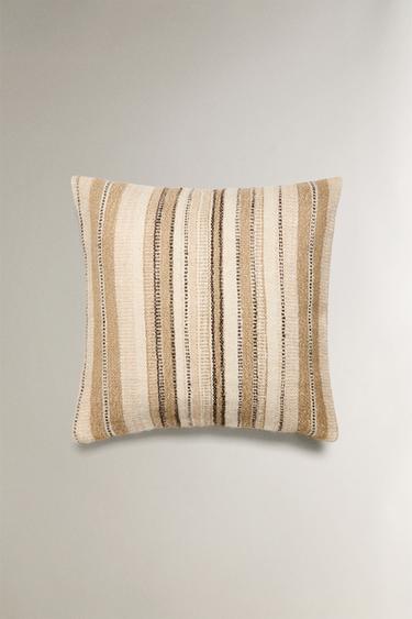 STRIPED CUSHION COVER - Beige by Zara - Image 2