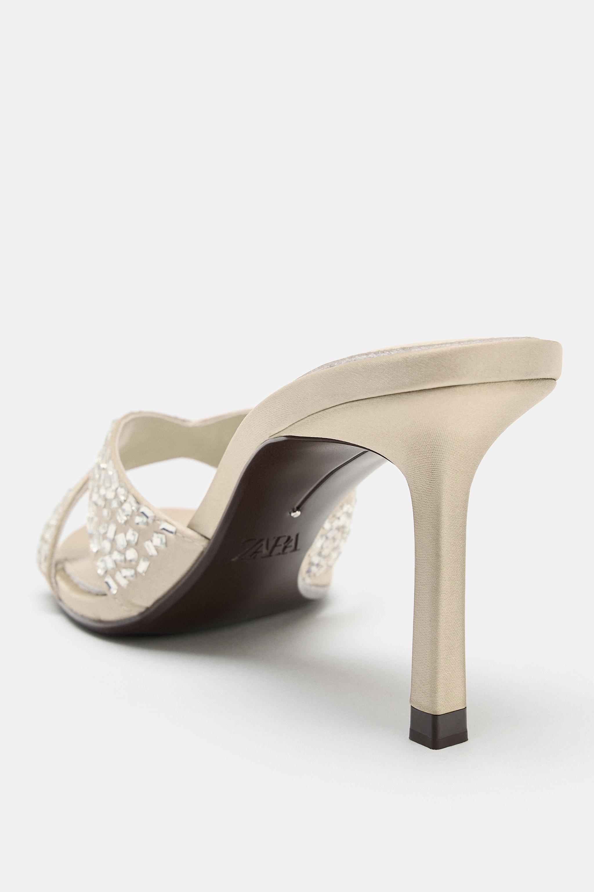 SPARKLY HEELED MULE SANDALS