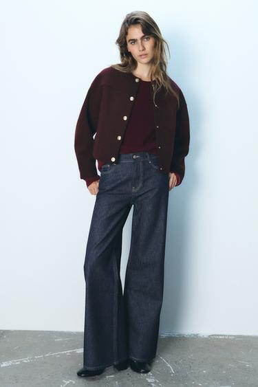 CHAQUETA SOFT BOTONES - Burgundy de Zara