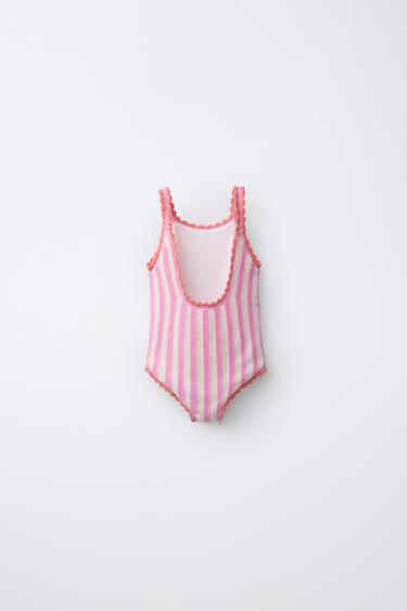 1-6 ANS/ MAILLOT DE BAIN EN CROCHET FRUITS ET RAYURES - Rose de Zara - Image 1