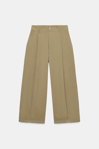 بنطلون بالون ببنسات - مِحْمر الخاص بـ Zara - صورة 0