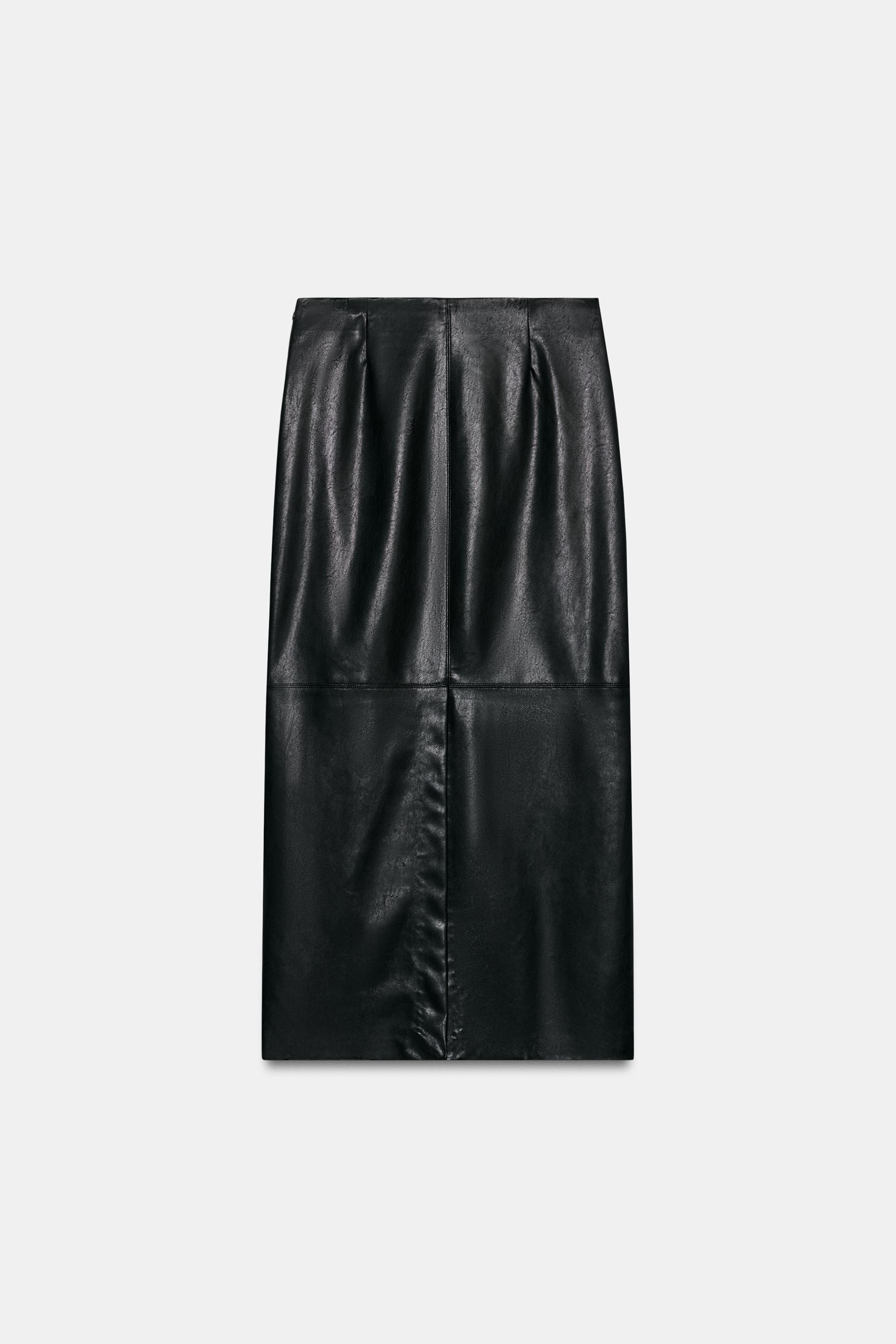 FAUX LEATHER MAXI SKIRT
