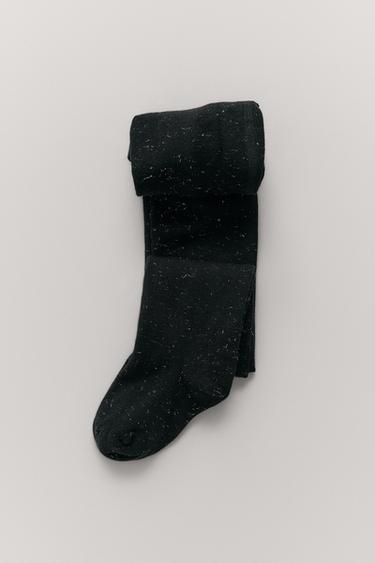 SHIMMER TIGHTS - Black by Zara