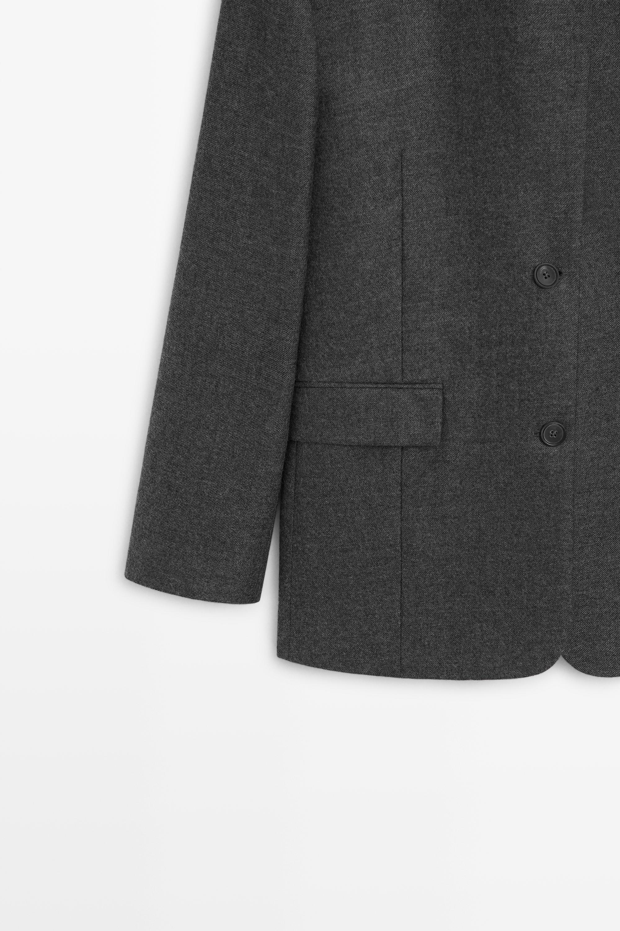 Veste de costume en flanelle 100 % laine