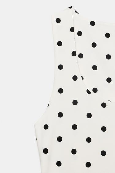 WIDE STRAP POLYAMIDE T-SHIRT - Ecru / Black by Zara - Image 5
