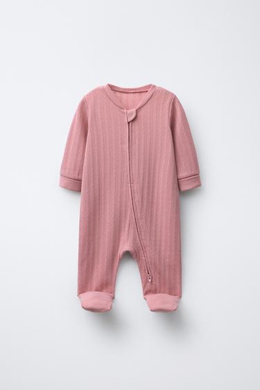 TWO-PACK OF FLORAL CONVERTIBLE FOOTED SLEEPSUITS - Pink by Zara - Image 1