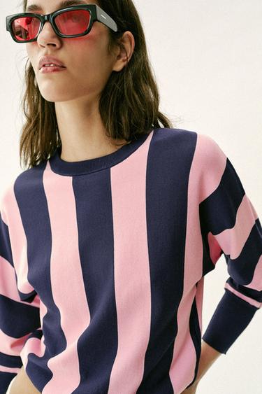 Zara STRIPED KNIT SWEATSHIRT - only one