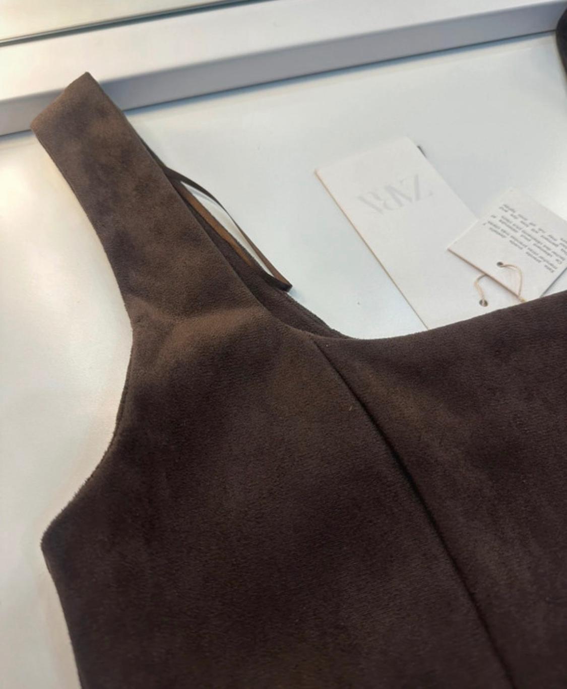 FAUX SUEDE CROP TOP - Image 3