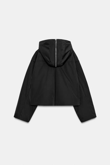 VESTE MATELASSÉE À CAPUCHE EFFET FOURRURE DÉPERLANTE COUPE-VENT - Noir de Zara - Image 10