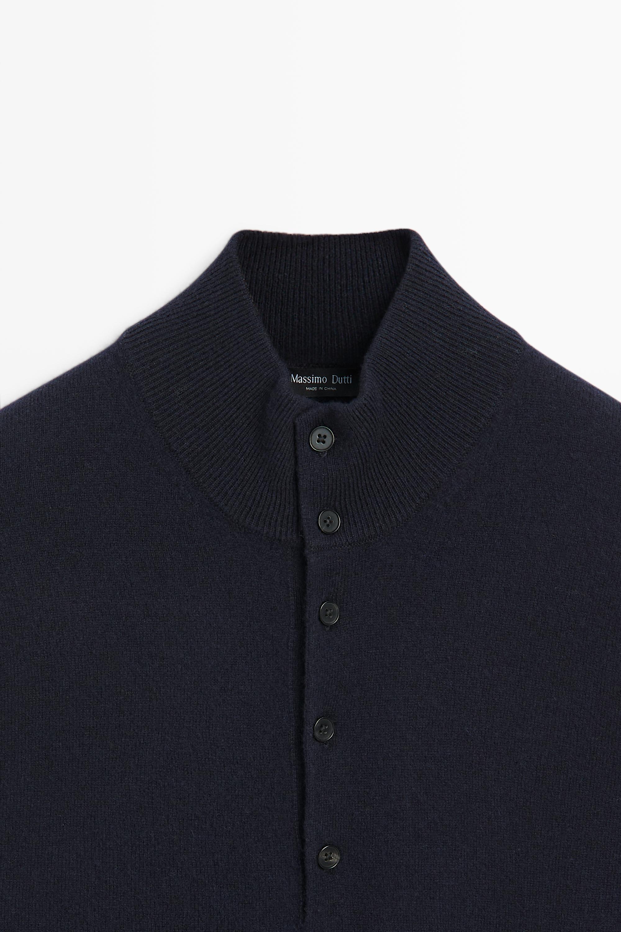 Pull en maille à col mock mélange de laine