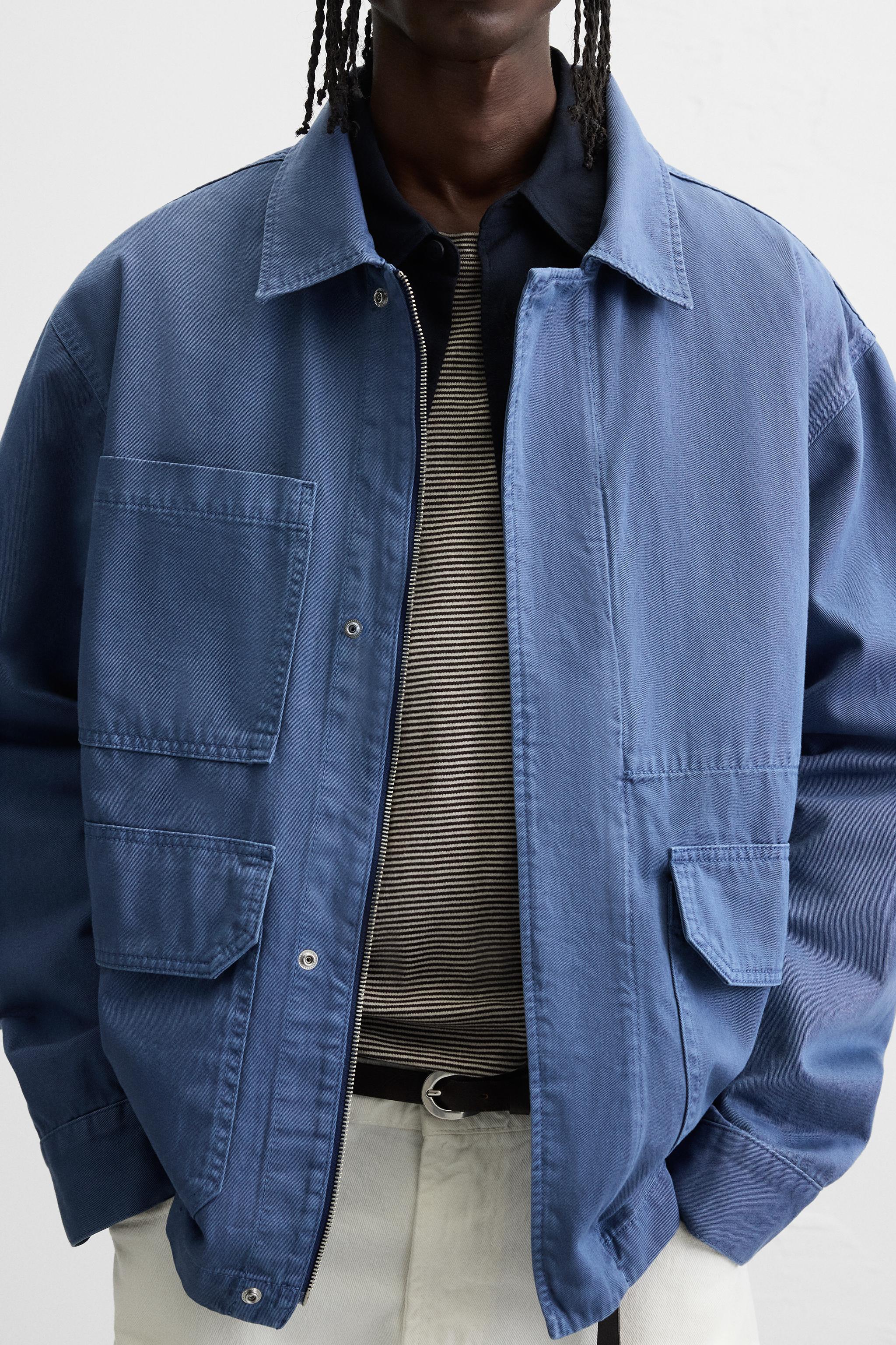 WASHED POCKET OVERSHIRT - Blue | ZARA United States WASHED POCKET OVERSHIRT - Blue | ZARA United States