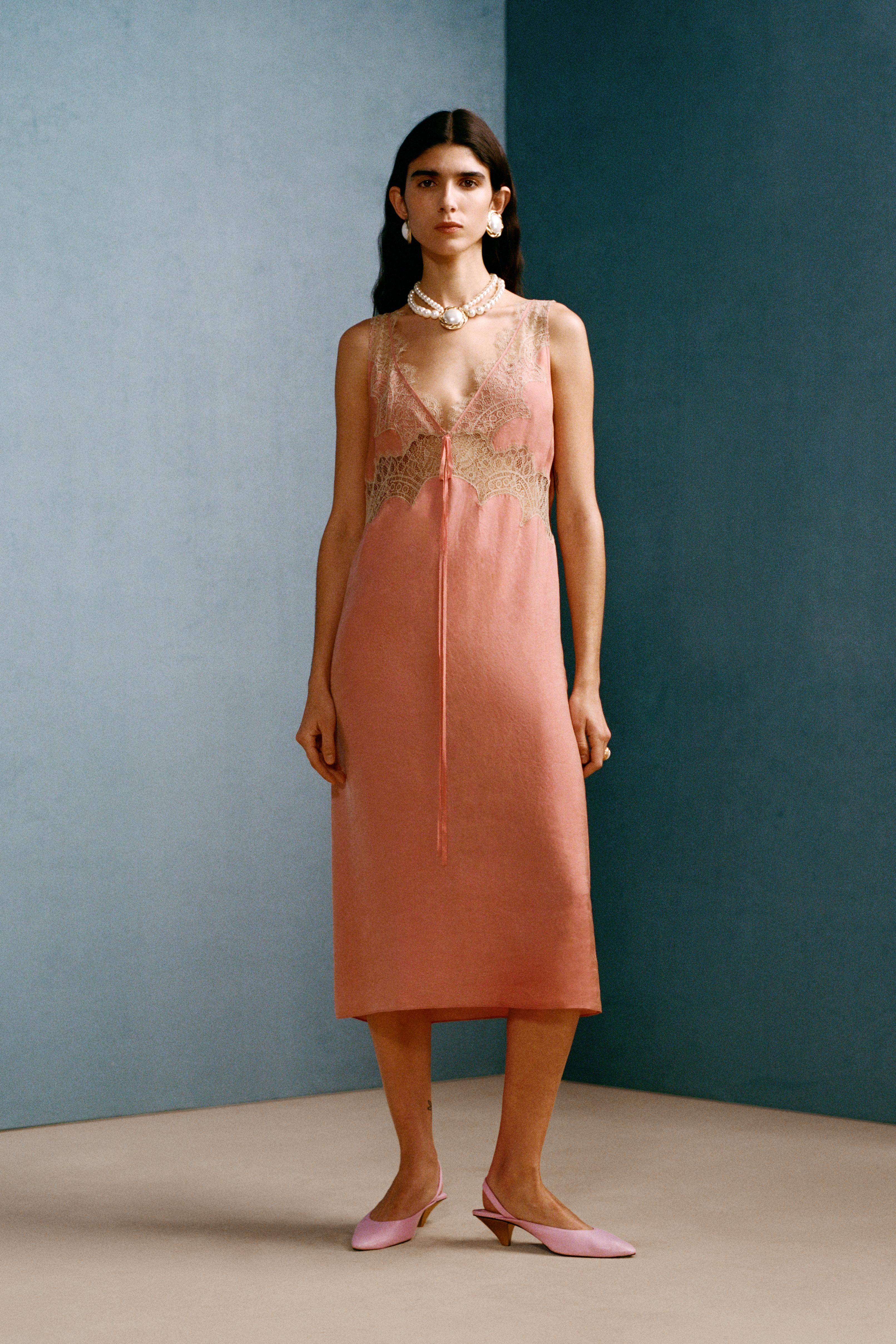 LACE SLIP DRESS WILLY CHAVARRIA X ZARA - Pink | ZARA United States