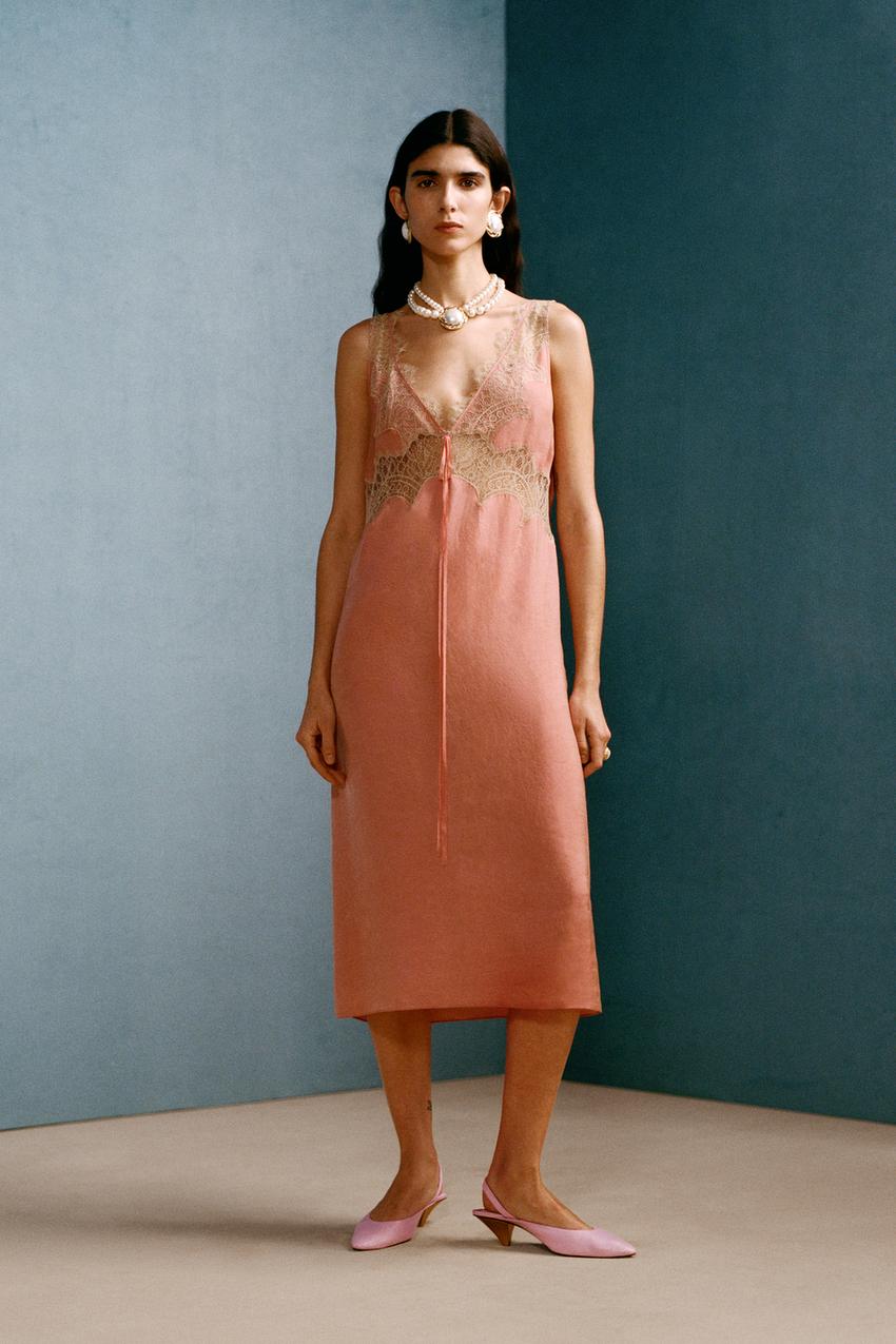 LACE SLIP DRESS WILLY CHAVARRIA X ZARA - Pink | ZARA United States