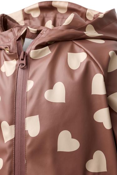 CHUBASQUERO ENGOMADO ESTAMPADO WATER RESISTANT - Rosado de Zara