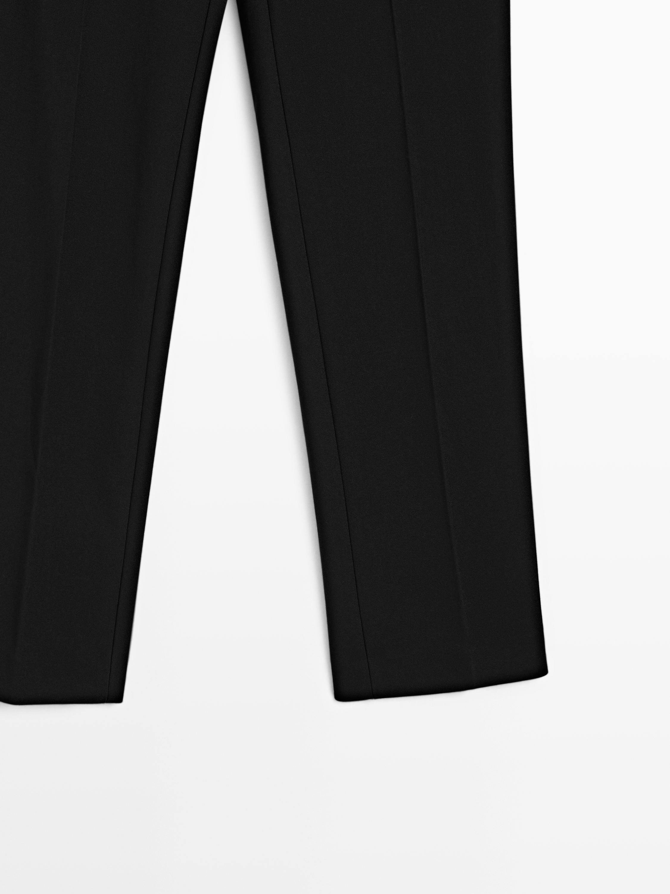 Crepe cigarette fit trousers