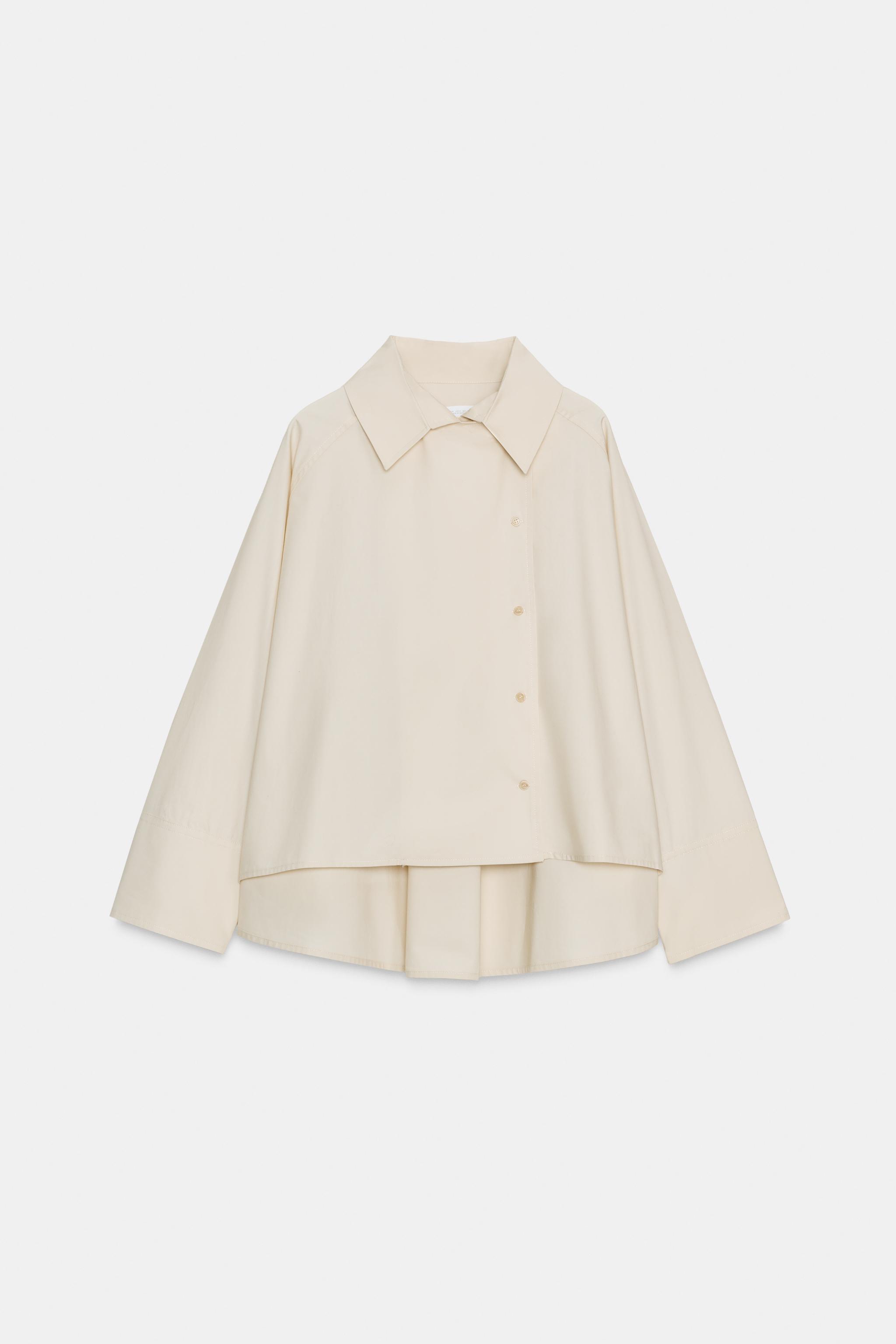 CAMISA OVERSIZE COM PREGAS ZW COLLECTION - Pedra | ZARA Brasil