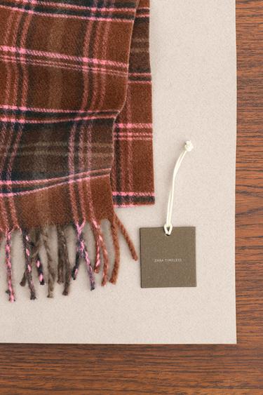 ZARA TIMELESS - CHECK SCARF - Khaki by Zara - Image 1