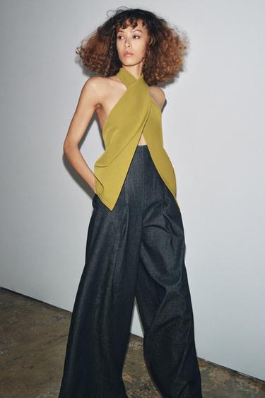 CREPE CROSSOVER TOP - Oil by Zara