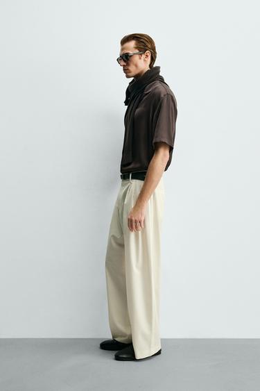 CHEMISE SATINÉE RELAXED FIT - Marron de Zara - Image 3