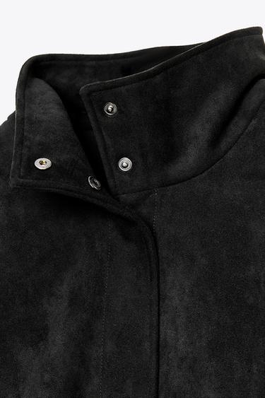 FAUX SUEDE CAPE - Black by Zara