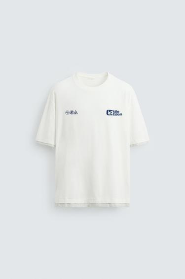 Zara PRINTED TEXT T-SHIRT - White