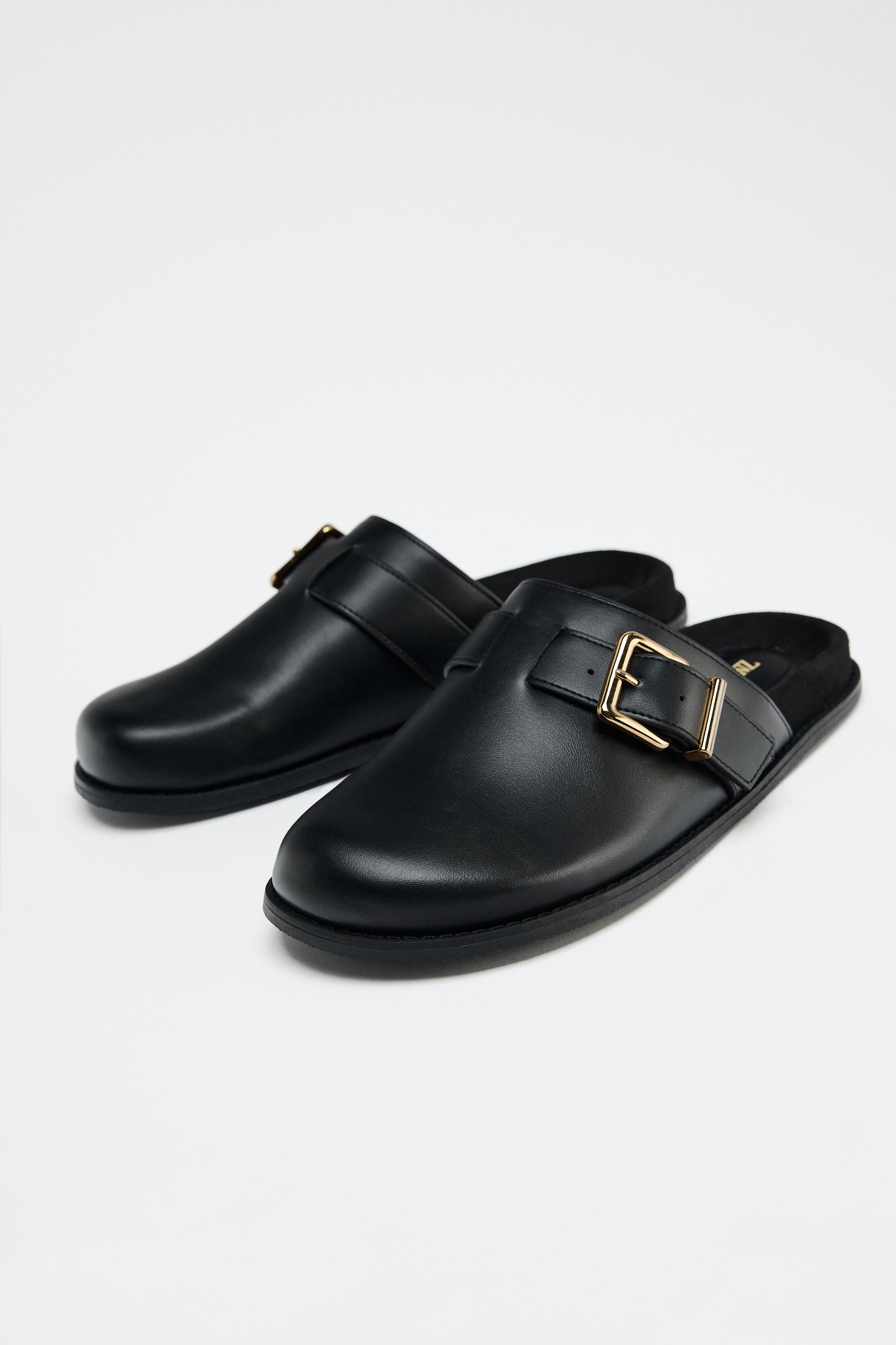 メタルバックル付きクロッグサンダル - ブラック | ZARA Japan