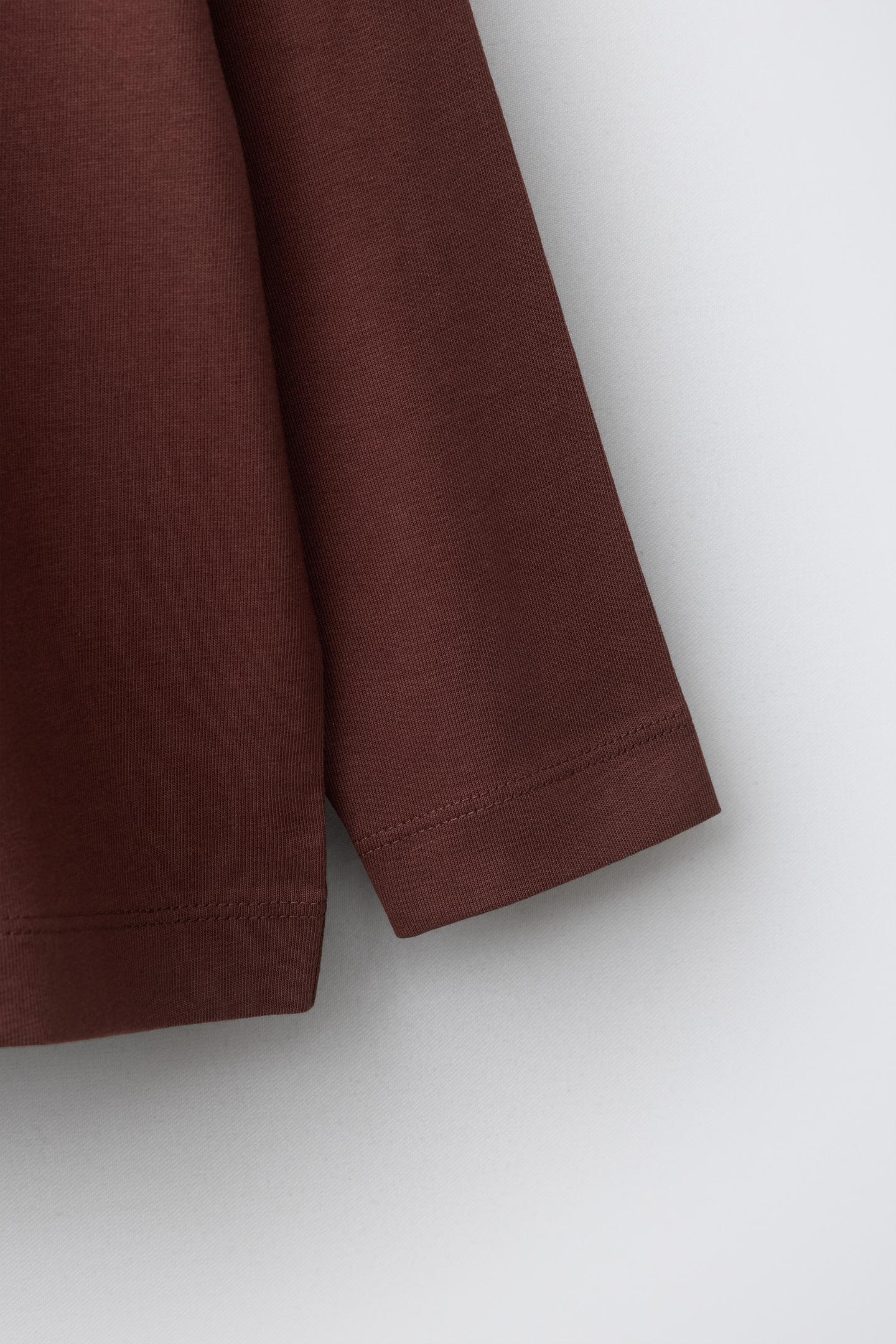 Детская футболка Zara Animal Embroidery, цвет: Тёмный тёмно-бордовый — фото 4