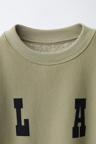 SLOGAN PRINT SWEATSHIRT - Light khaki by Zara - Image 2