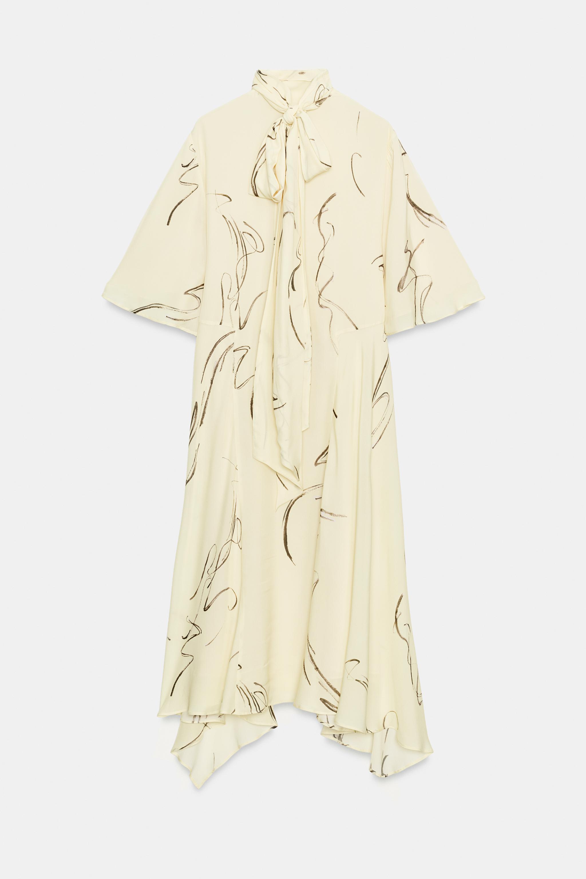 ZW COLLECTION PRINTED DRESS WITH TIES