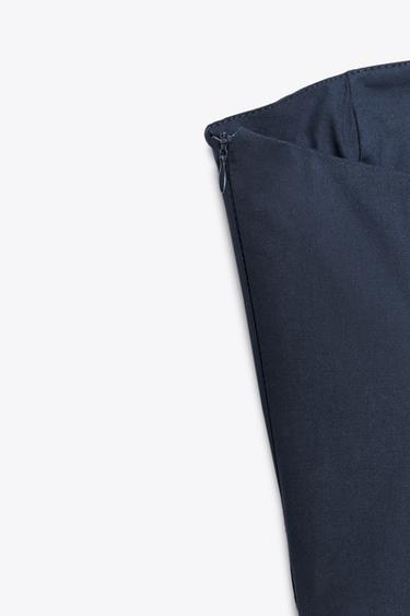 STRAPLESS POPLIN DRESS - Navy blue by Zara