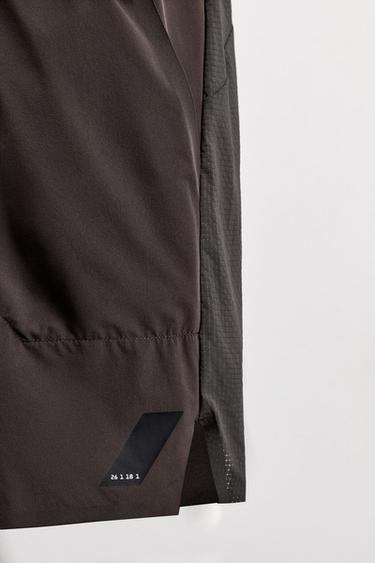 COLOUR BLOCK RUNNING SHORTS - Brown by Zara - Image 8