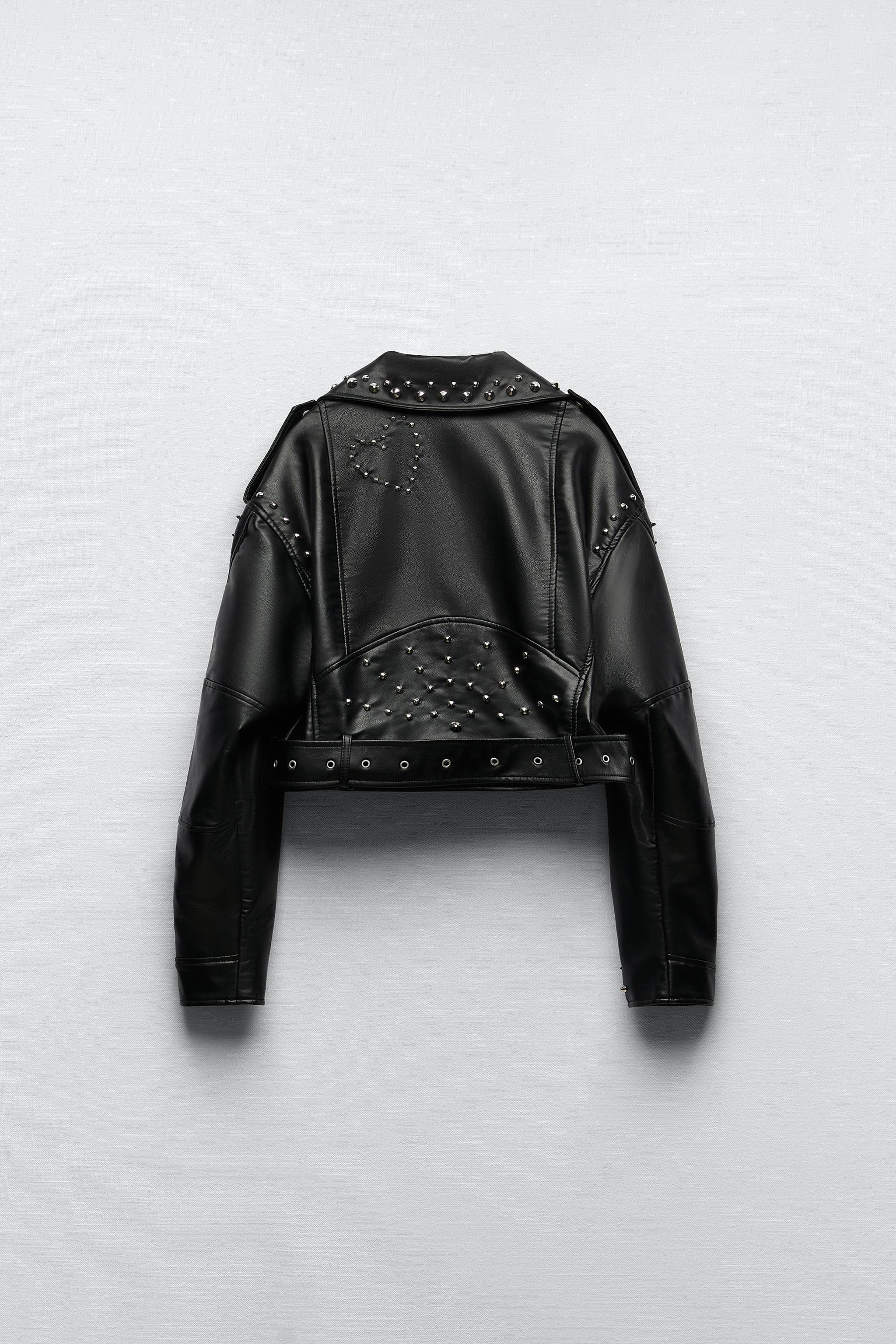 STUDDED FAUX LEATHER JACKET - Black | ZARA United States