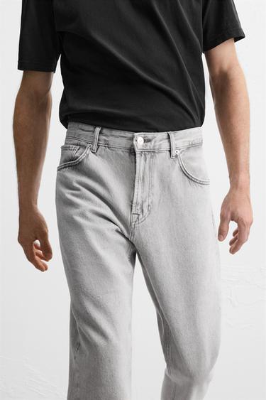STRAIGHT ANKLE FIT JEANS - Grey by Zara - Image 5