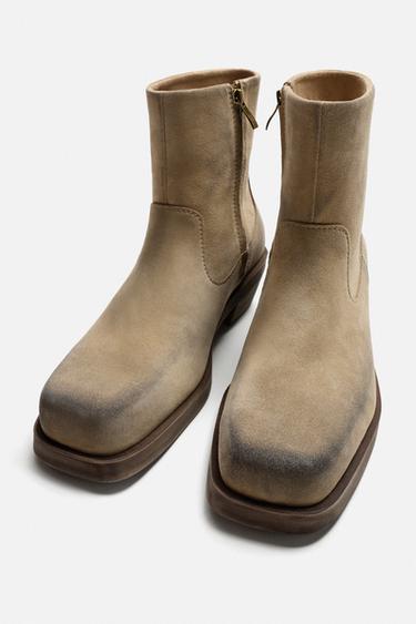 BOTTES COW-BOY EN CUIR - Marron sable de Zara - Image 2