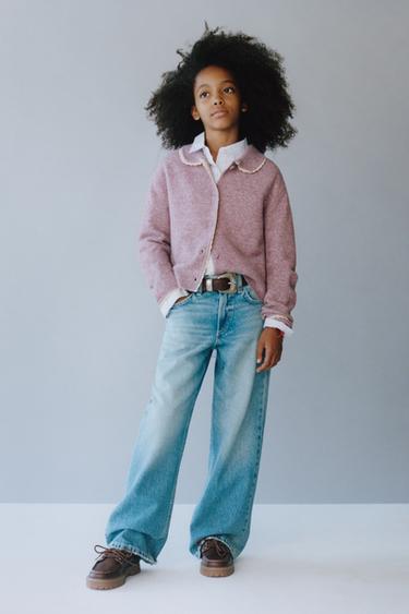 CARDIGAN WITH LACE TRIMS - Mauve by Zara - Image 4